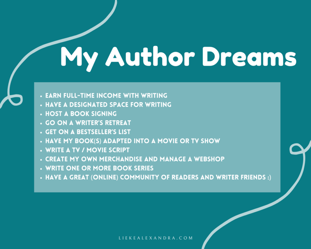The list of my author dreams
